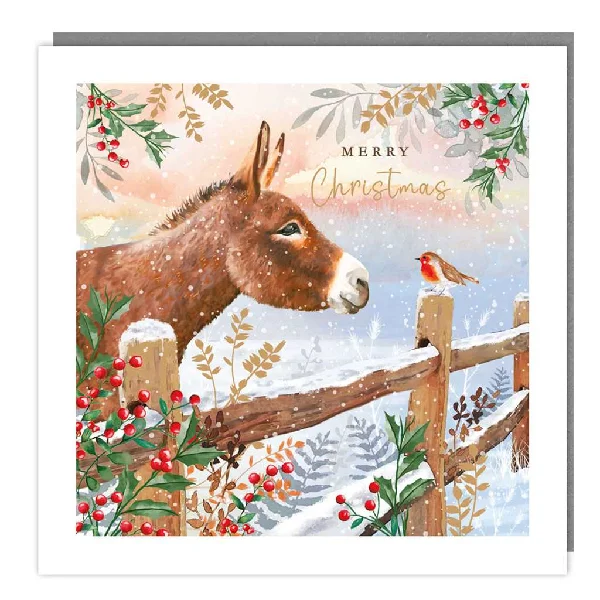Christmas Tree Glitter Donkey Holiday Card Pack | Set of 5