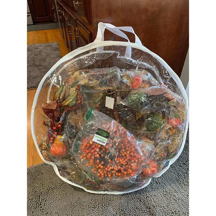 Christmas Home Decor Transparent Christmas Wreath Storage