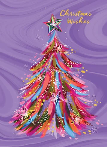 Christmas Movie Night Tree on Purple Boxed Set of 8