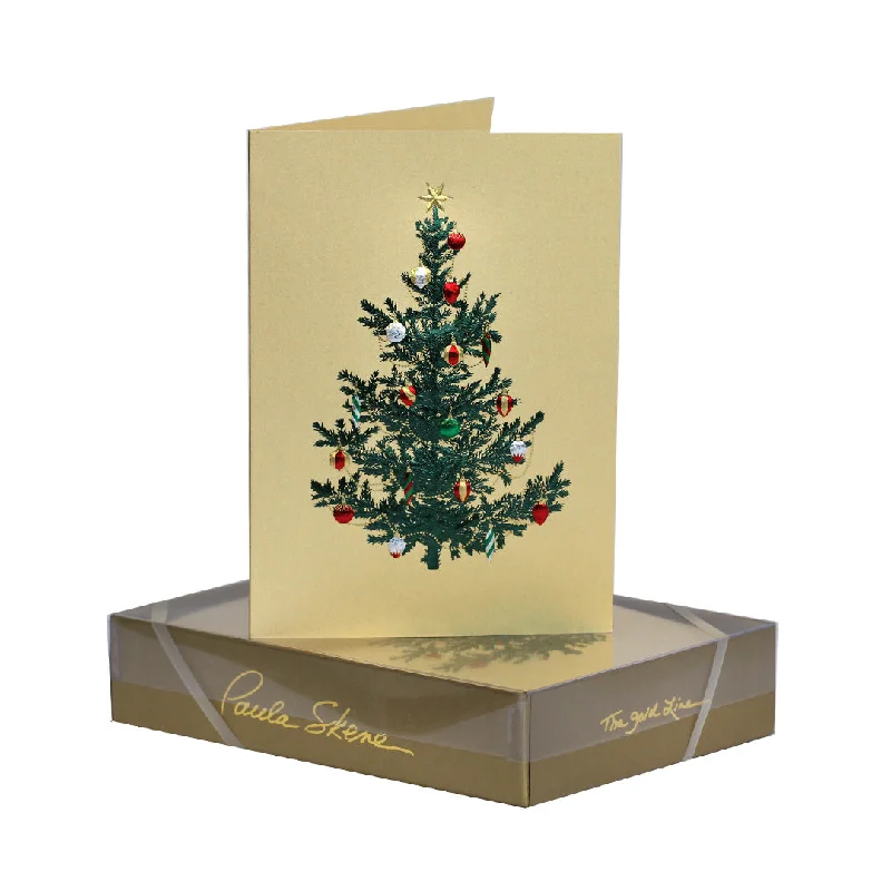 Christmas Pine Tree Tree with Ornaments Note Cards, Set of 8
