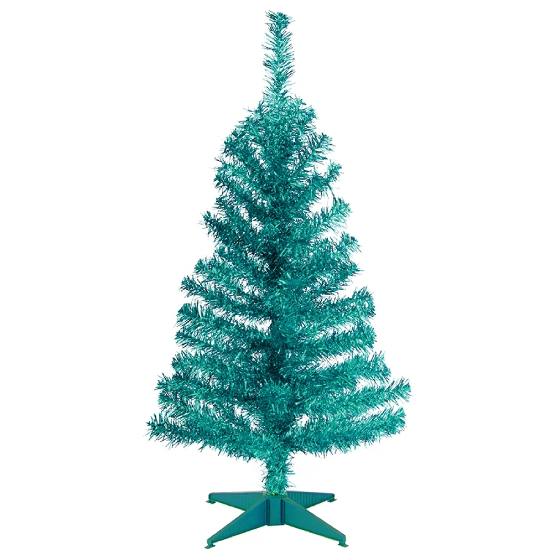 Christmas Advent Calendar 3 ft. Turquoise Tinsel Tree
