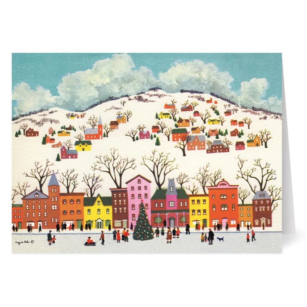 Christmas Star Decorations Virginia Dehn Village Scene Boxed Holiday Cards