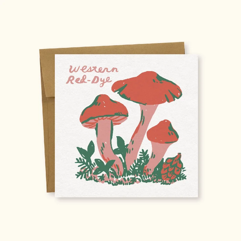 Christmas Winter Nights Western Red-Dye Greeting Card