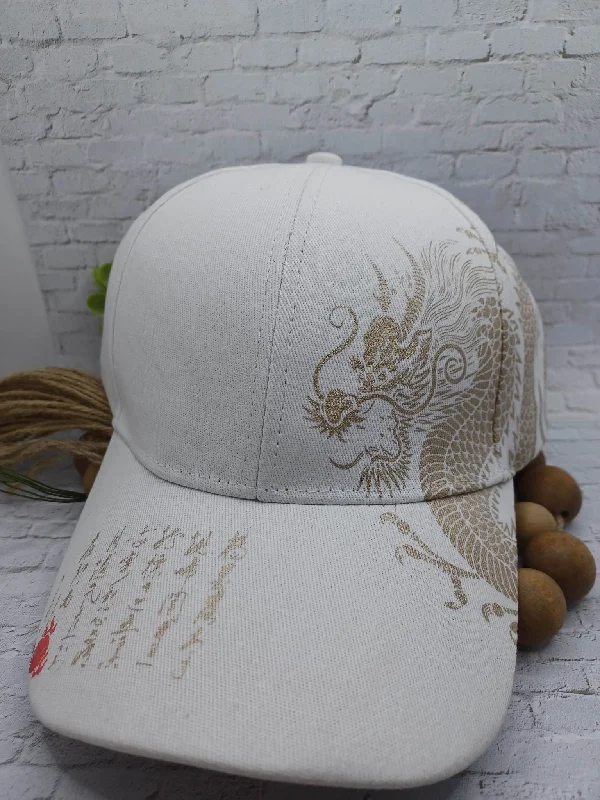 Christmas Songs White Hat w/ Gold Dragon & Lettering