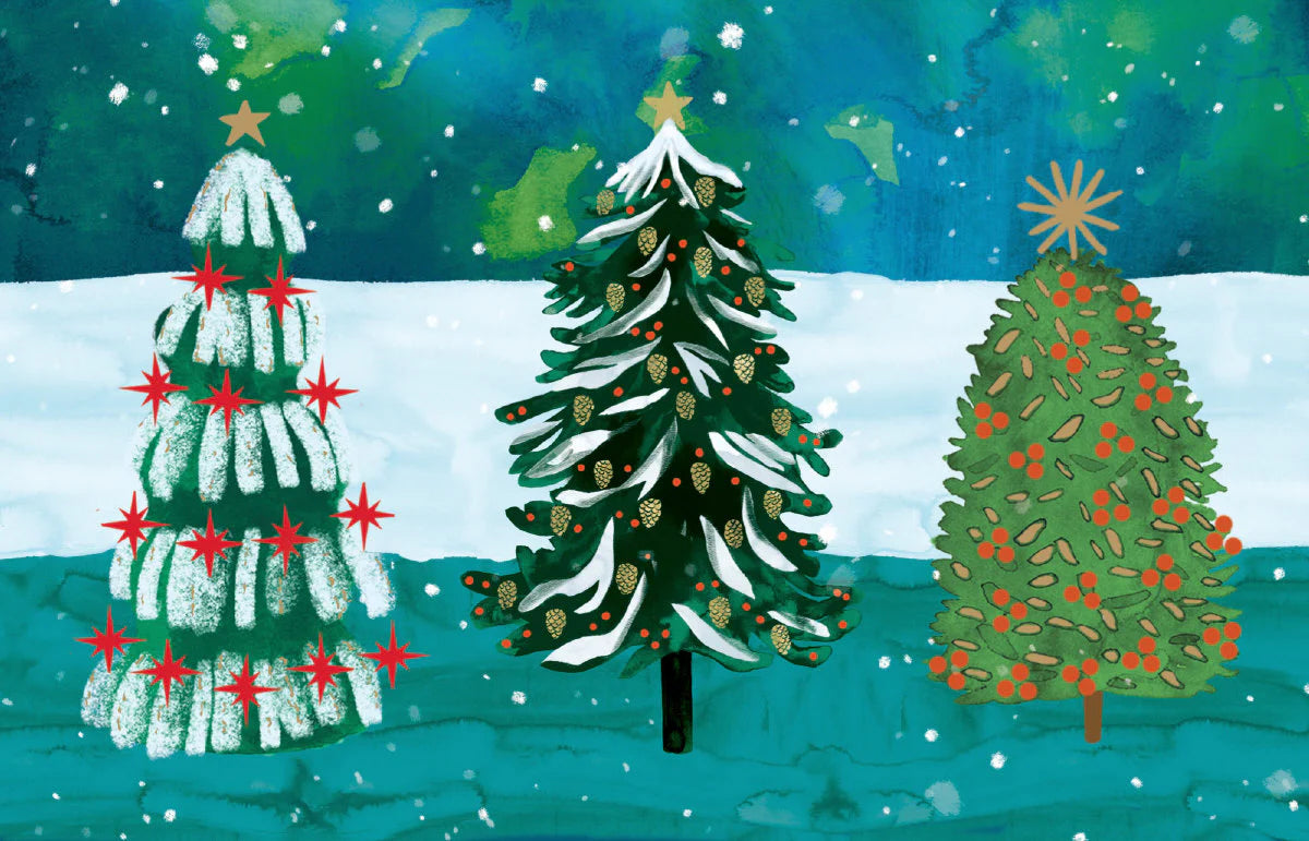 Christmas Baking Wild Winter Forest Gold Foil Card Pack of 8