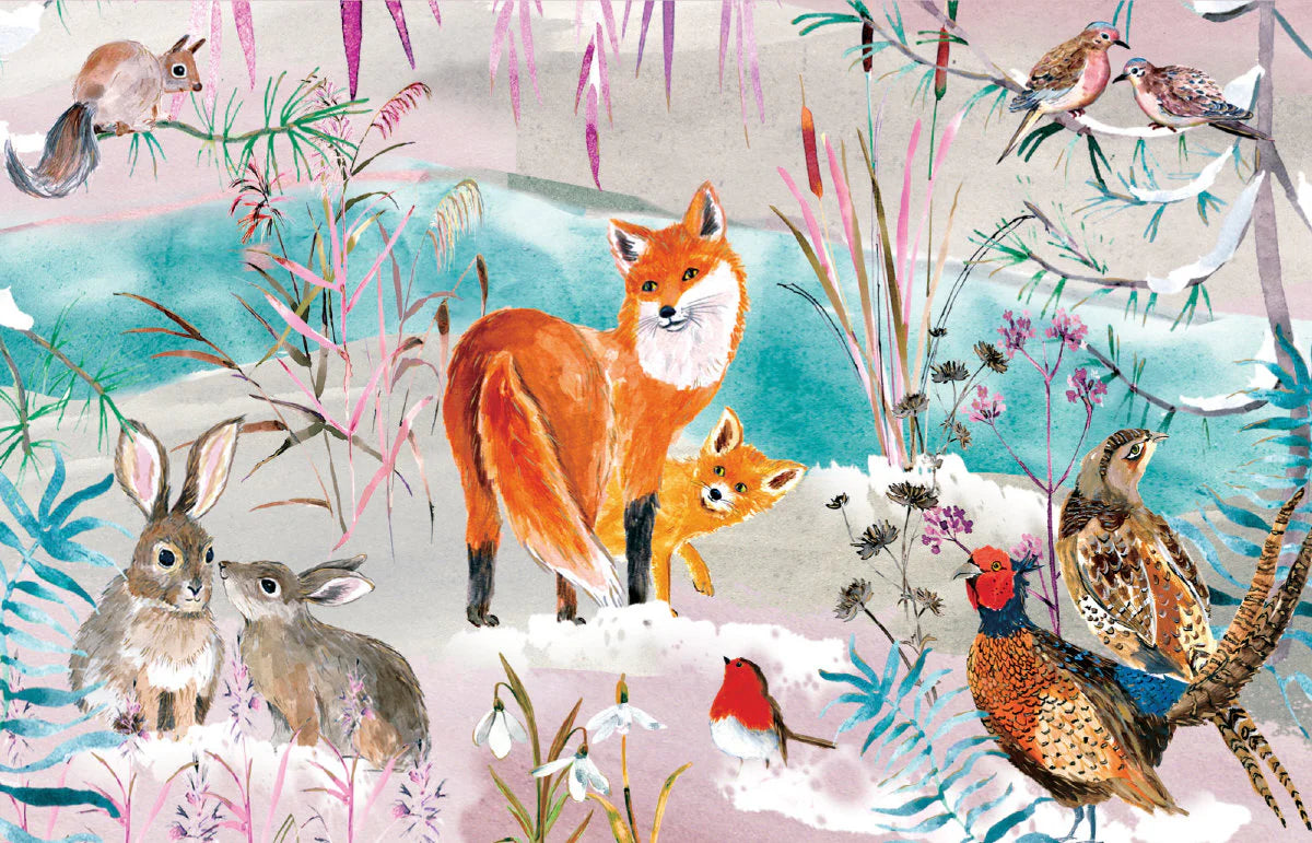 Christmas Countdown Wild Winter's Song Fox Gold Foil Card Pack of 8