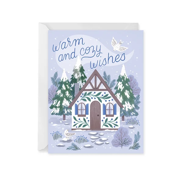 Holiday Cheer Winter Cottage Card