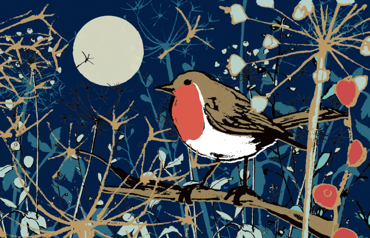Christmas Mistletoe Winter's Tale Robin Gold Foil Card Pack of 8