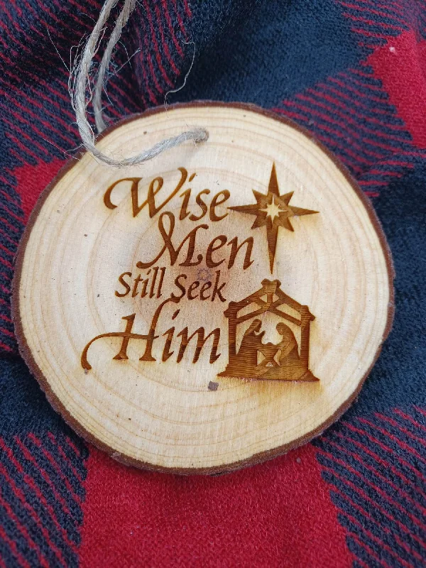 Christmas Presents Wise Men Seek Him Wooden & Acrylic Ornament