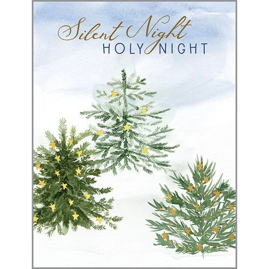 Christmas Beautiful Lights {with scripture} Christmas card - 3 Pine Trees