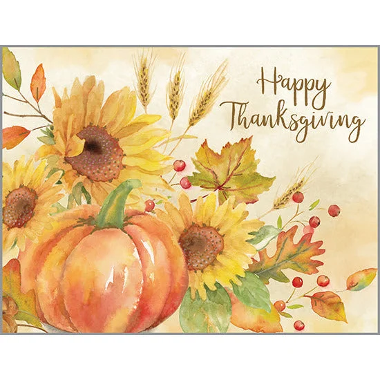 Christmas Tree {with scripture} Thanksgiving card 3 pack - Sunflowers & Pumpkin