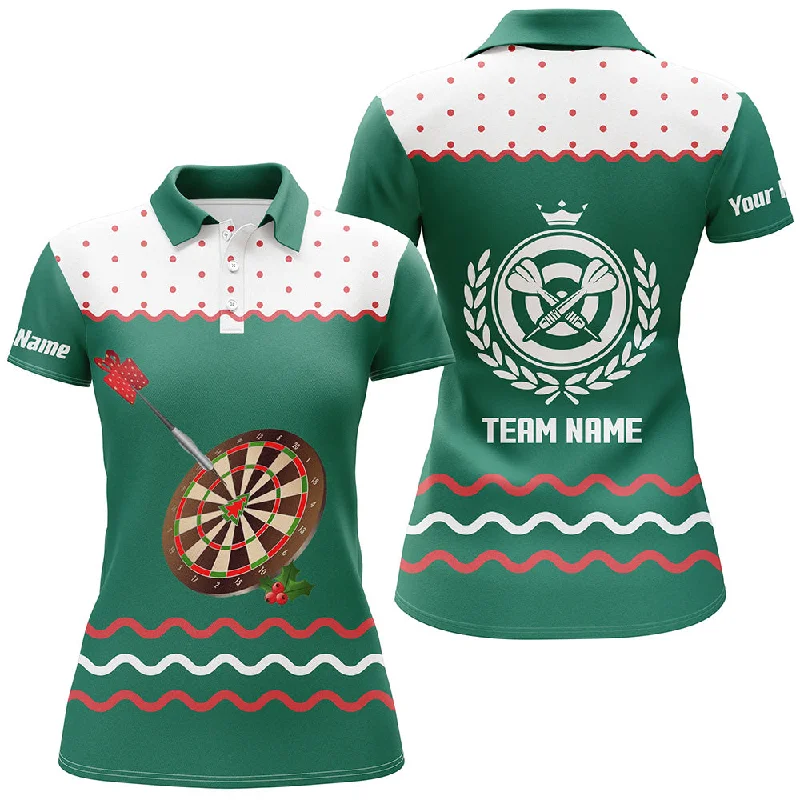 Personalized Darts Christmas Green Polo Shirt Custom Darts Shirt For Women Dart Jersey LDT0740 Personalized Darts Christmas Green Polo Shirt Custom Darts Shirt For Women Dart Jersey LDT0740