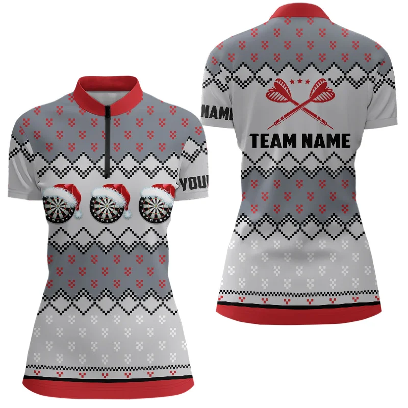 Personalized Darts Christmas Santa Quarter-zip Shirt Custom Women Darts Shirt Dart Jersey LDT0741 Personalized Darts Christmas Santa Quarter-zip Shirt Custom Women Darts Shirt Dart Jersey LDT0741