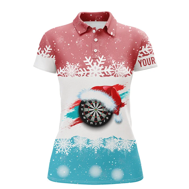 Santa Darts Christmas Red Blue Womens Dart Polo Shirt Darts Shirt For Women Dart Jersey LDT0749 Santa Darts Christmas Red Blue Womens Dart Polo Shirt Darts Shirt For Women Dart Jersey LDT0749