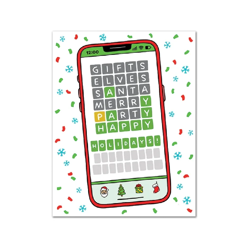 Christmas Night Wordle Christmas Card - Boxed Set Of 8