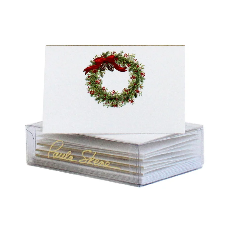 Holiday Fun Wreath with Berries Mini Note Cards, Set of 6