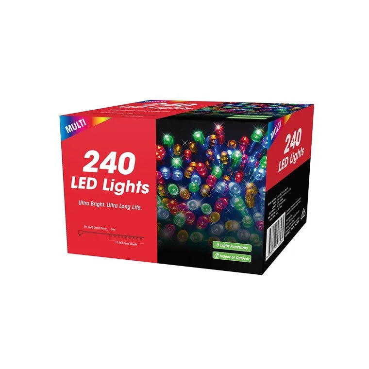 Christmas Church Service Xmas Fairy Lights 240 LED, Multi Coloured