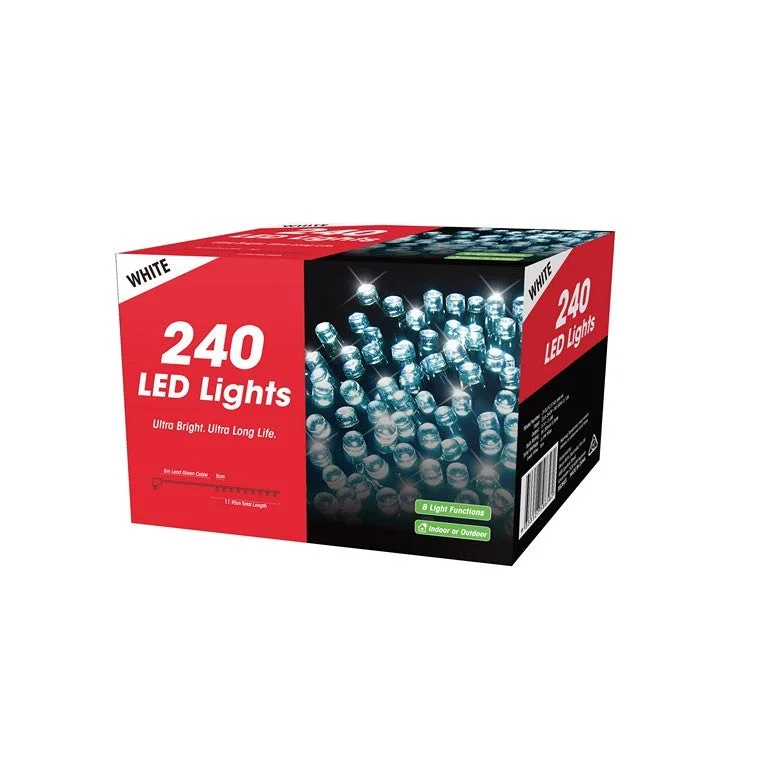 Christmas Gingerbread Xmas Fairy Lights, 240 LED, White