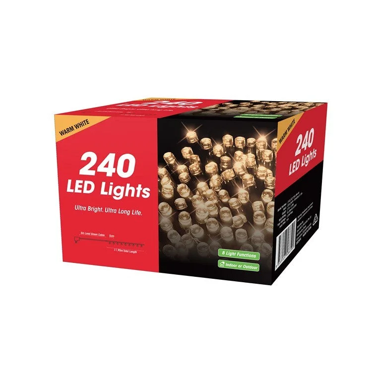 Christmas Snowfall Xmas Fairy Lights, 240 LED, Warm White