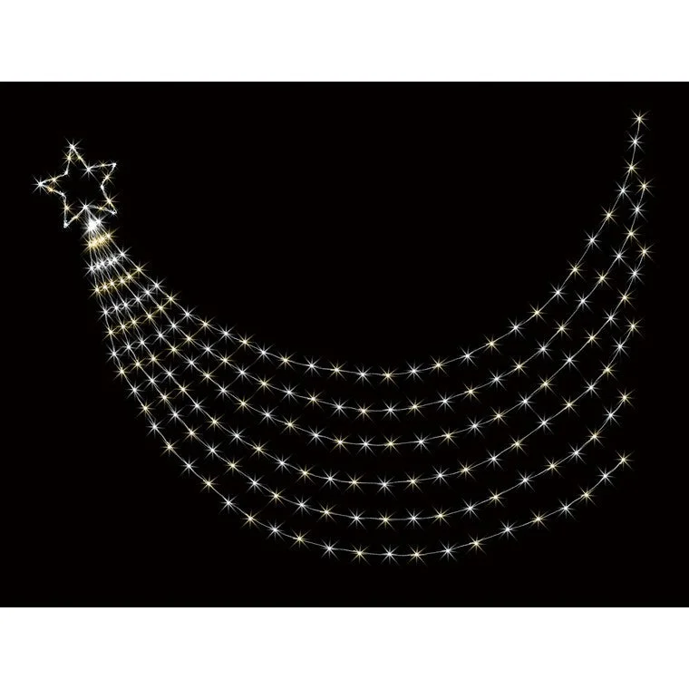 Christmas Wrapping Star Waterfall Light 200 LED White Snow Effect