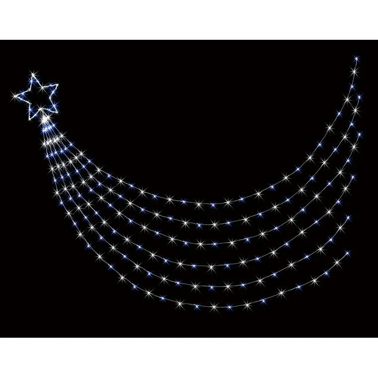 Christmas Baking Star Waterfall Light 200 LED Blue Snow Effect