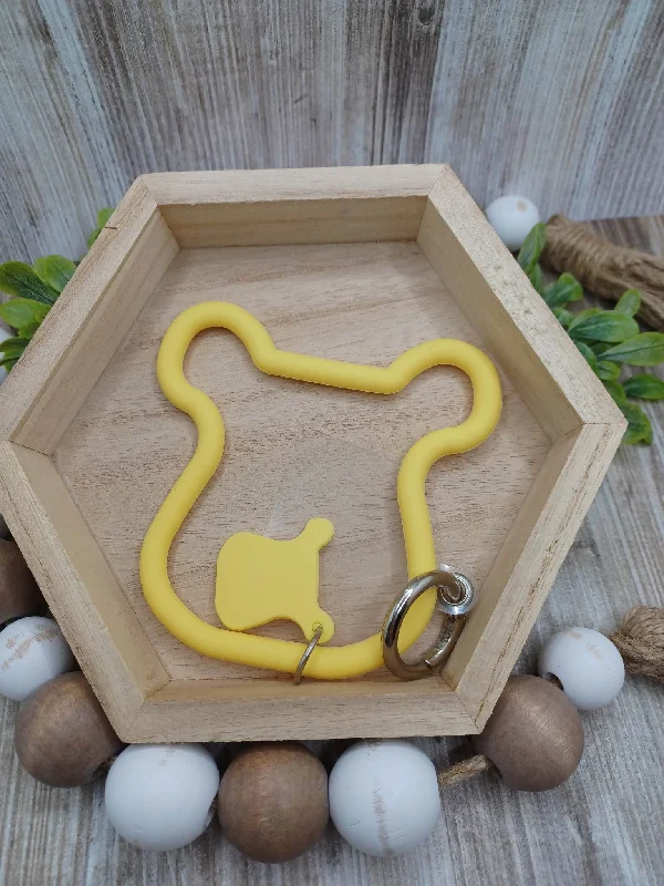 Christmas Hot Chocolate Yellow Silicone Teddy Bear Mobile Phone Accessory