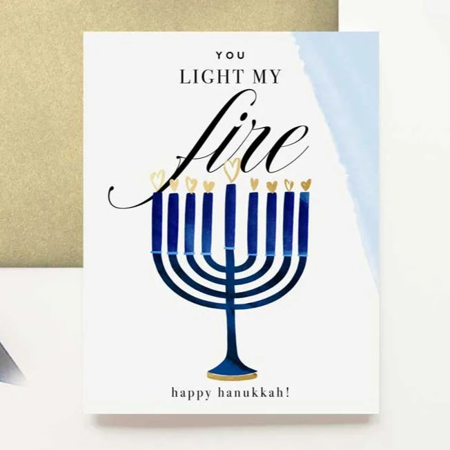 Christmas Tree Shopping Happy Hanukkah Greeting Card