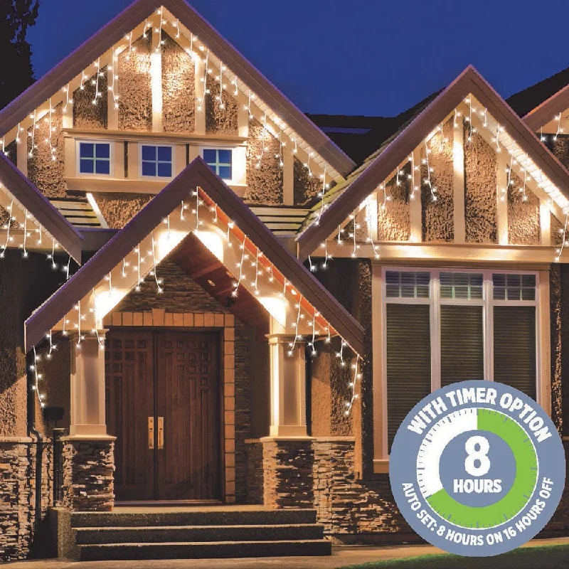 Cozy Christmas LED White Icicle Lights (20m)