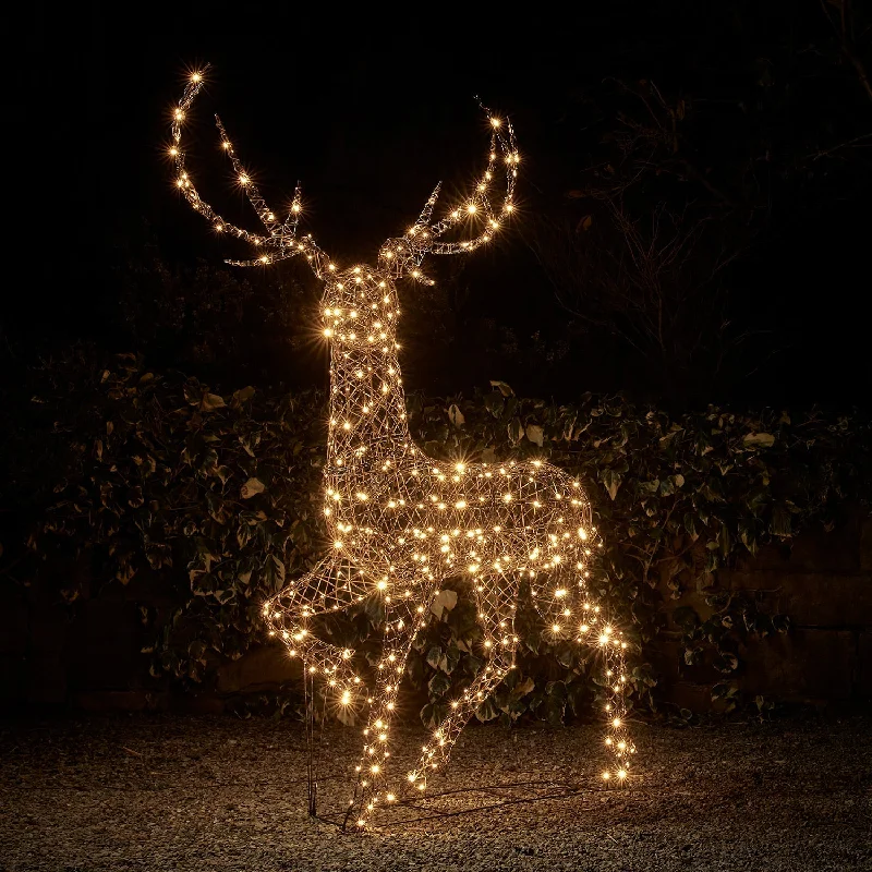 Christmas Shopping 2m Studley Rattan Stag Dual Colour LED Light Up Reindeer