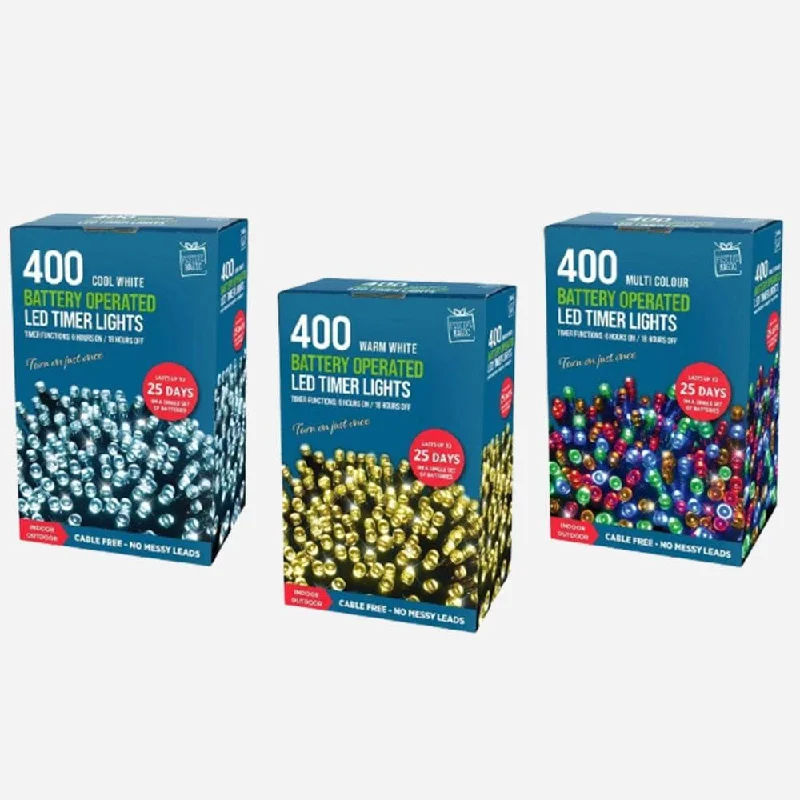 Christmas Tree Glitter 400 LED Battery Fairy Lights