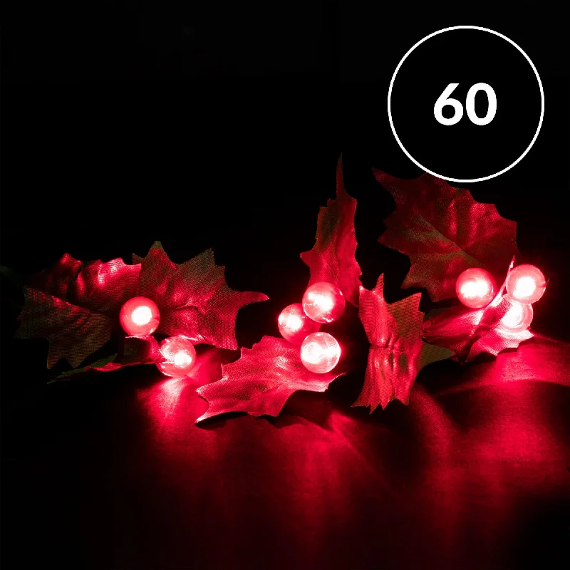 Christmas Gift Packing Christmas Sparkle Battery Operated Holly and Berry String Lights x 60 Christmas Gift Packing Christmas Sparkle Battery Operated Holly and Berry String Lights x 60