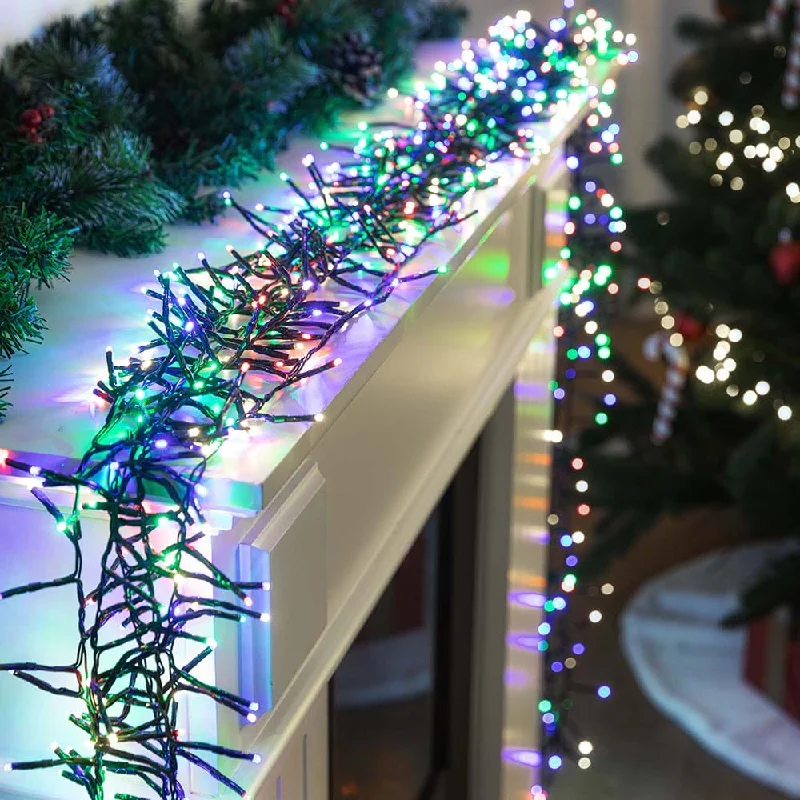 Christmas Garland Lights 720 LED Cluster Lights Multi (10.4m)