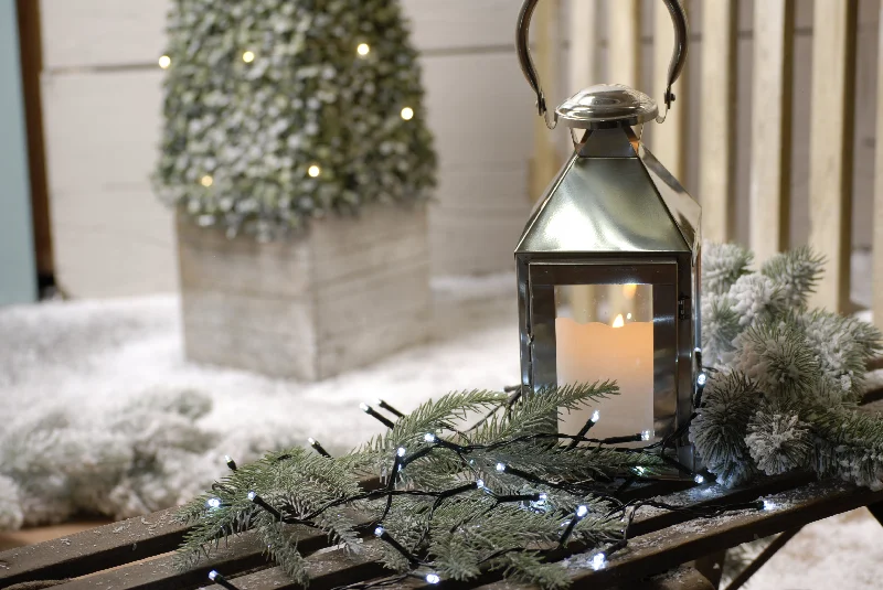 Christmas Dinner Battery Operated String Lights - White