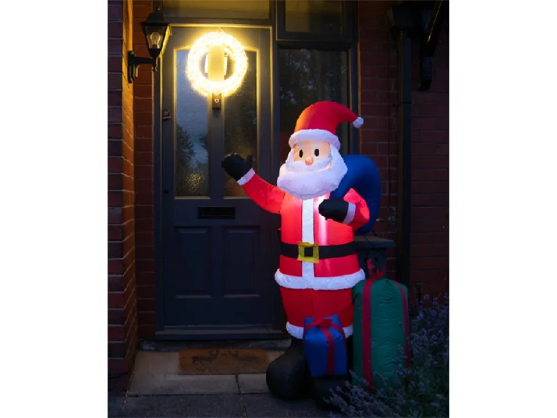 Christmas Star Decorations Inflatable Father Christmas with Presents and LED Lights