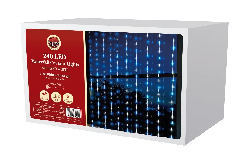 Christmas Gift Baskets LED Blue and White Waterfall Curtain (1.2x2m)