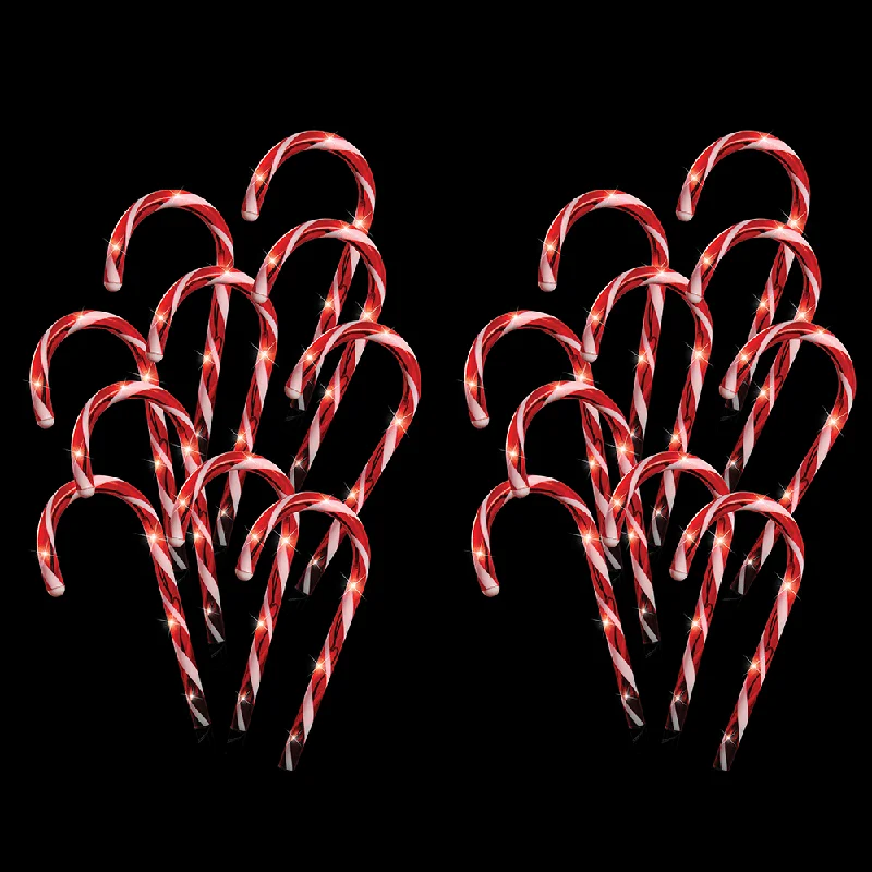 Christmas Jingle Bells LED Candy Canes Path Poles (20pk)