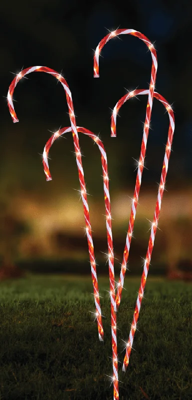 Christmas Housewarming Gifts LED Giant Red Candy Cane Path Lights (4pc)