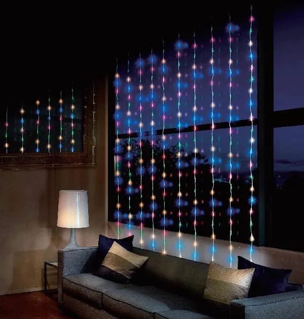 Christmas Peppermint Treats LED Multicolour Waterfall Curtain  (2x2m)