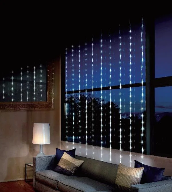 Christmas Gingerbread House LED White Waterfall Curtain  (2x2m)