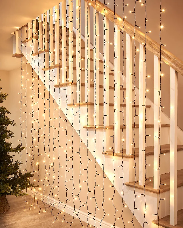 Christmas Candy Canes LINK UP LED Curtain Lights, Black Cable, 1 m x 1.2 m, Warm White