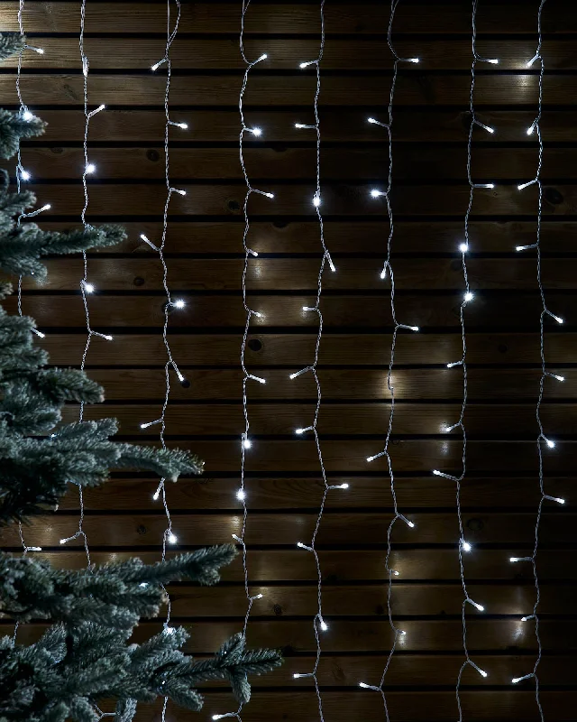 Christmas Santa Hat LINK UP LED Curtain Lights, White Cable, 1 m x 1.2 m, White