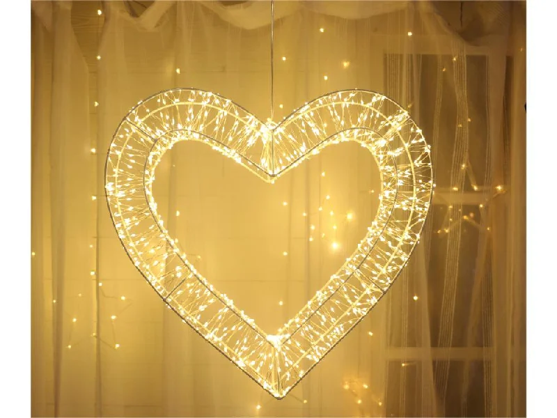 Christmas Sleigh Ride Pre Lit LED Heart Shape with 5m Lead & Timer