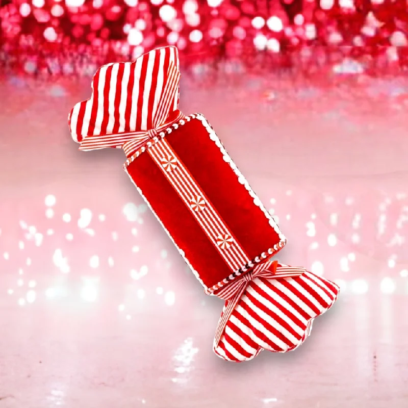 Holiday Season 10" Red & White Candy Ornament
