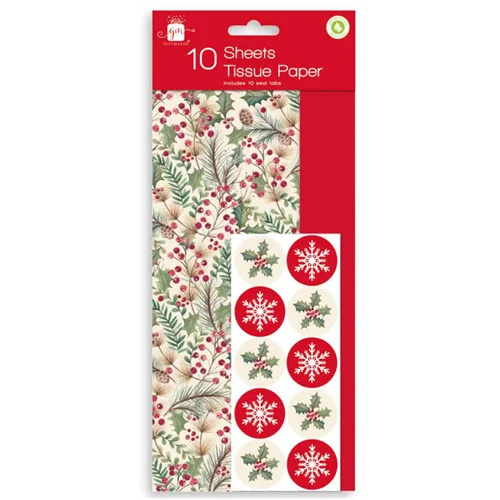 Christmas Wrapping 10 Sheets of Foliage Tissue Paper WRP001
