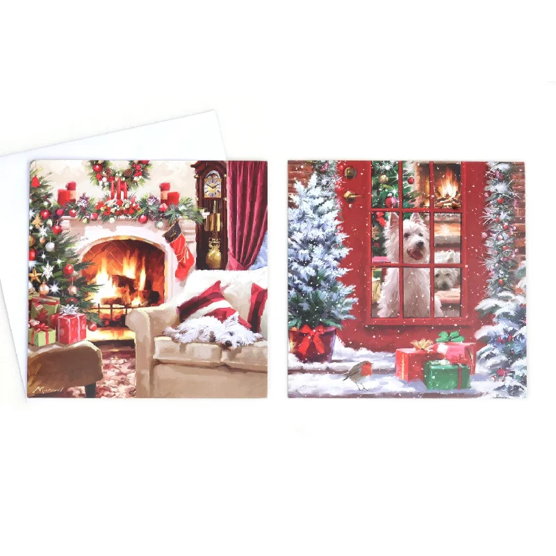 Christmas Garland Lights 10PCS Traditional Dog Christmas Cards CRD005