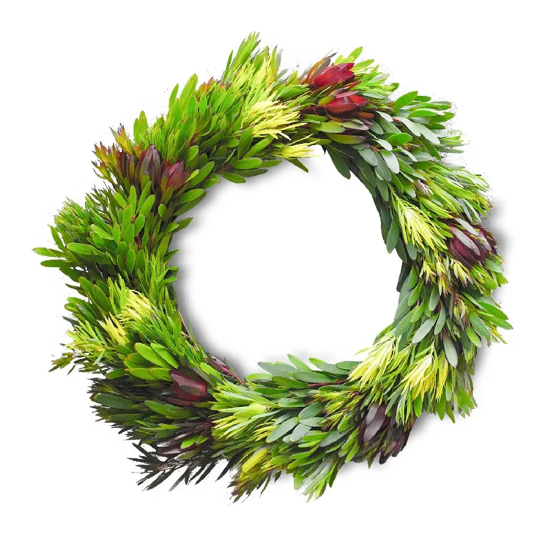 Christmas Garland Leucadendron Wreath 12"