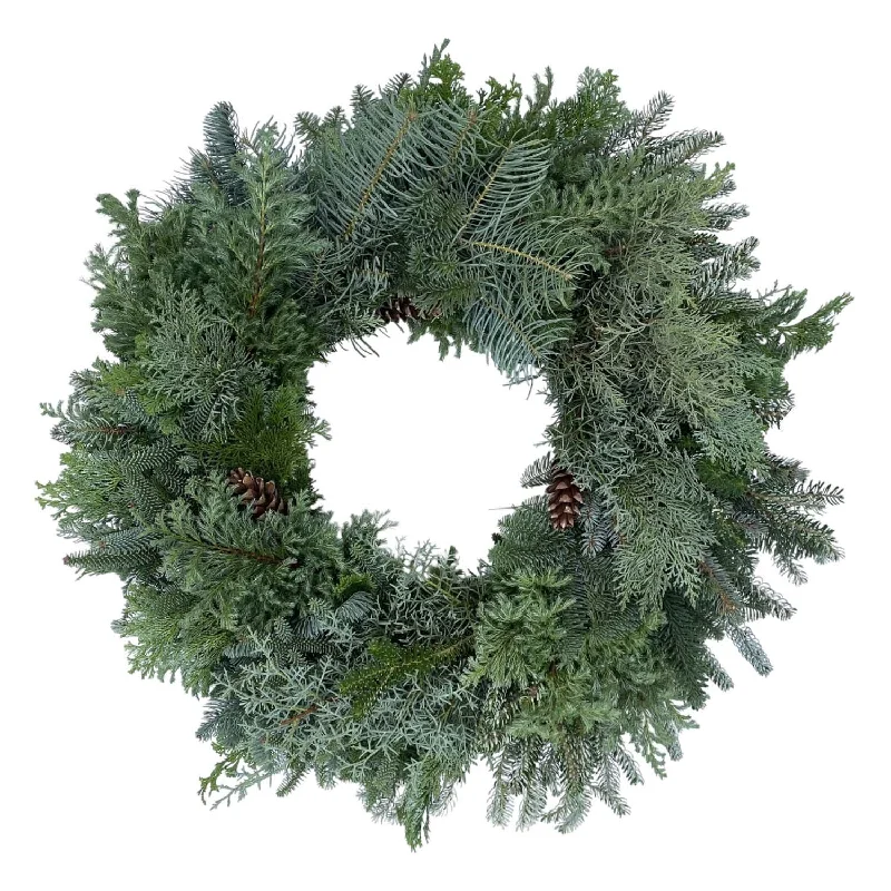 Christmas Pajamas Blue Wreath 26"
