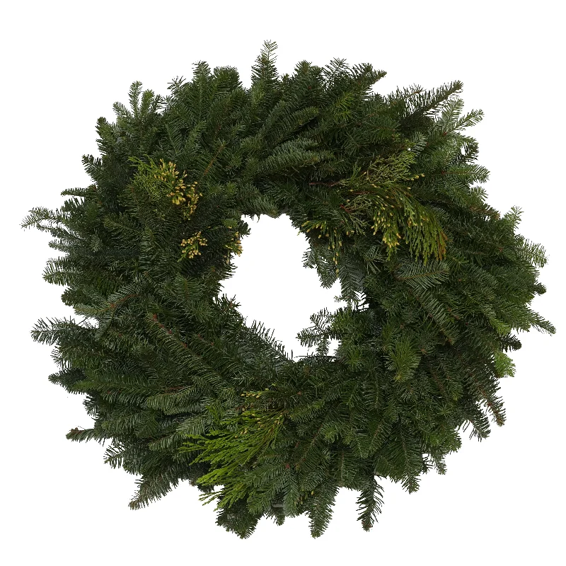 Christmas Pine Tree Premium Blue Noble Wreath 22"