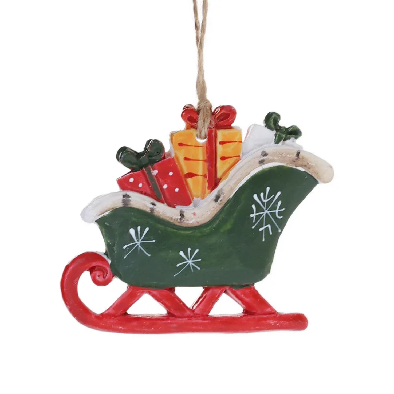 Christmas Table Setup 6.5cm Christmas sleigh Shatterproof ornament 04401