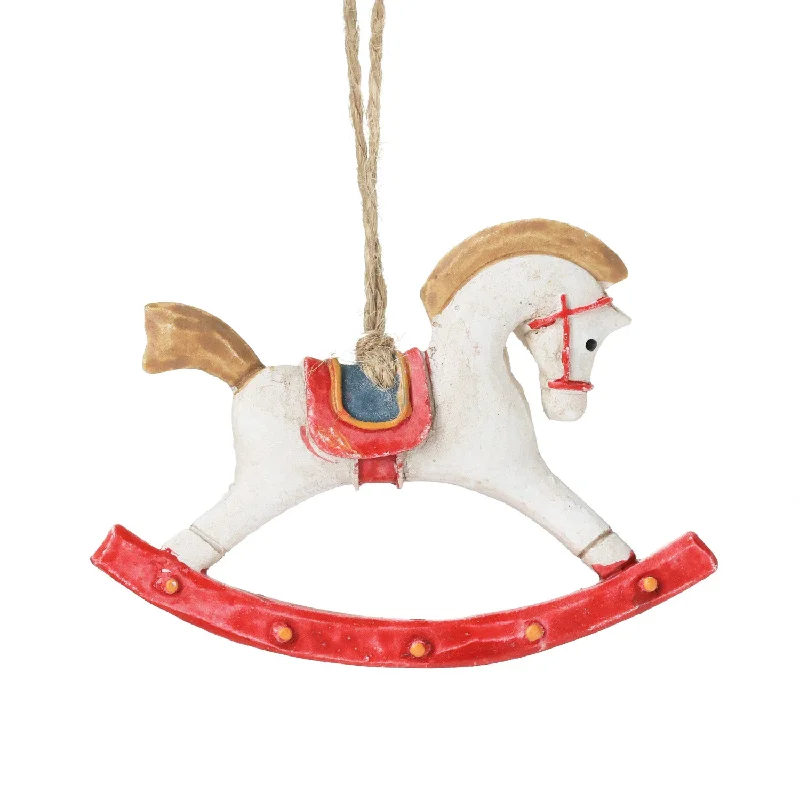 Christmas Candle Holders 8cm Shatterproof Rocking Horse Ornament 04101